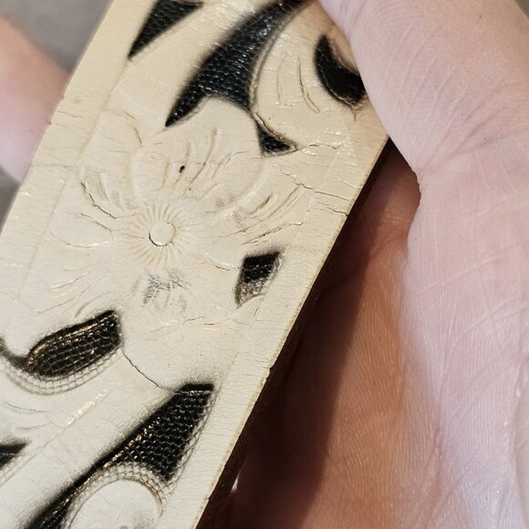 VTG Rockmount Western Leather Belt Square Dancing Buckle Removable  34-40" - Picture 7 of 10